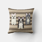 Frenchies Neutral Striped クッション (裏面)