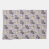 Frenchies, Purple キッチンタオル (横)