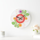 FRenee2による花のデザインの時計 ラージ壁時計 (ホーム)