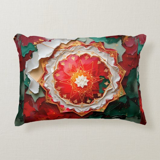 Frequency Abstract Christmas Festive Sovereignty アクセントクッション (正面)