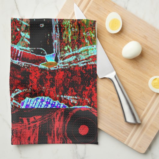 Frequency Serpent – Abstract Energy Compact Mirror キッチンタオル (四つ折り)