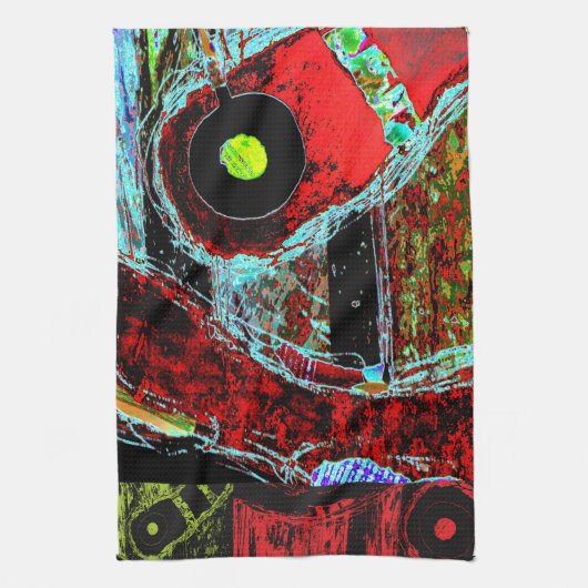 Frequency Serpent – Abstract Energy Compact Mirror キッチンタオル (縦)