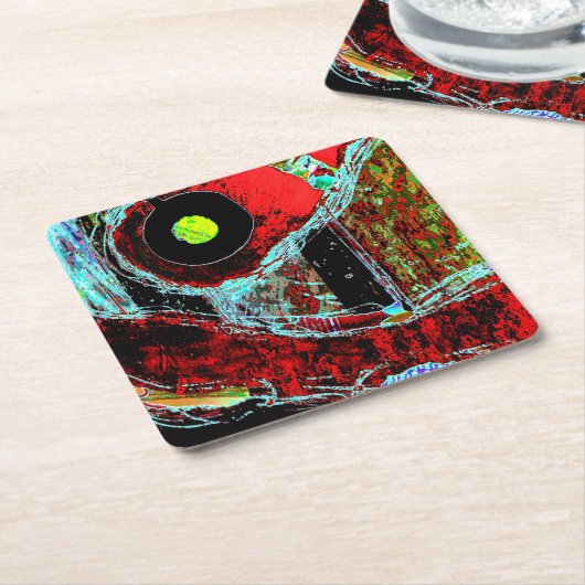 Frequency Serpent – Abstract Energy Compact Mirror スクエアペーパーコースター (アングル)