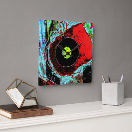 Frequency Serpent – Abstract Energy Wall Clock スクエア壁時計