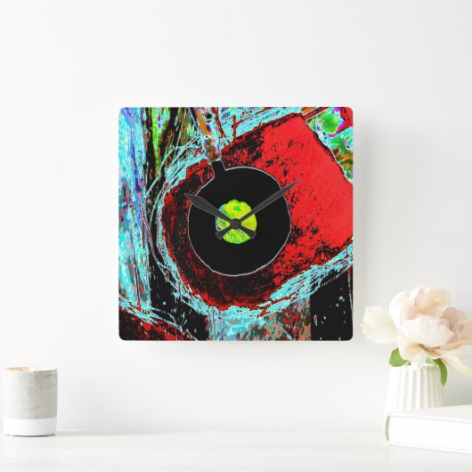 Frequency Serpent – Abstract Energy Wall Clock スクエア壁時計 (ホーム)