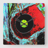 Frequency Serpent – Abstract Energy Wall Clock スクエア壁時計 (正面)