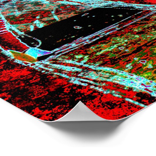 Frequency Serpent – Digital Abstract Energy Poster ポスター (角)