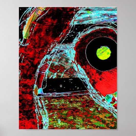 Frequency Serpent – Digital Abstract Energy Poster ポスター (正面)