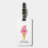 Fresa Lesa Creamy Dreamies アイスクリームコーンのスーツケース ラゲッジタグ (正面縦)