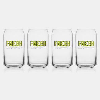 FRESH キャングラス(4個セット) ガラス缶