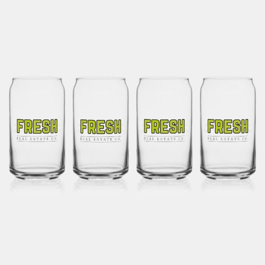 FRESH キャングラス(4個セット) ガラス缶 (正面)