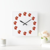 Fresh Apples and Tomatoes Wall Clock スクエア壁時計 (ホーム)