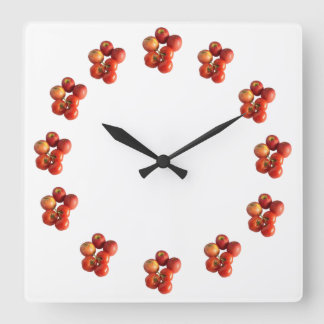 Fresh Apples and Tomatoes Wall Clock スクエア壁時計