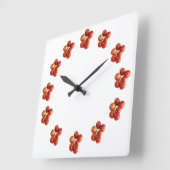 Fresh Apples and Tomatoes Wall Clock スクエア壁時計 (傾斜)