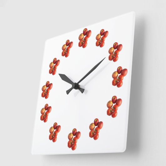 Fresh Apples and Tomatoes Wall Clock スクエア壁時計 (傾斜)