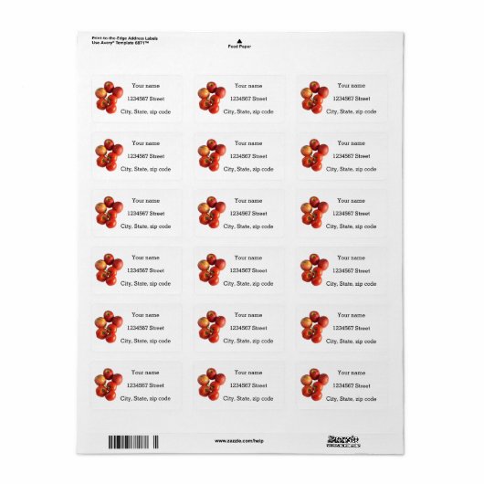 Fresh Apples & Tomatoes  Address Label ラベル (フルシート)