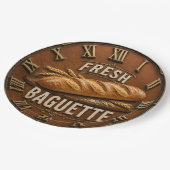 Fresh Baguette Rustic French Bakery Kitchen Decor ペーパープレート (アングル)