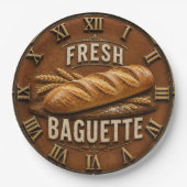 Fresh Baguette Rustic French Bakery Kitchen Decor ペーパープレート (正面)