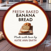 Fresh Baked Banana Bread Label | Bakery Sticker ラウンドシール
