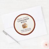 Fresh Baked Cinnamon Roll Labels | Bakery Sticker ラウンドシール (封筒)