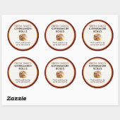 Fresh Baked Cinnamon Roll Labels | Bakery Sticker ラウンドシール (シート)