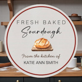 Fresh Baked Sourdough Bakery Label Stickers  ラウンドシール