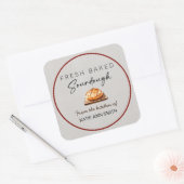Fresh Baked Sourdough Labels Bakery Sticker スクエアシール (封筒)