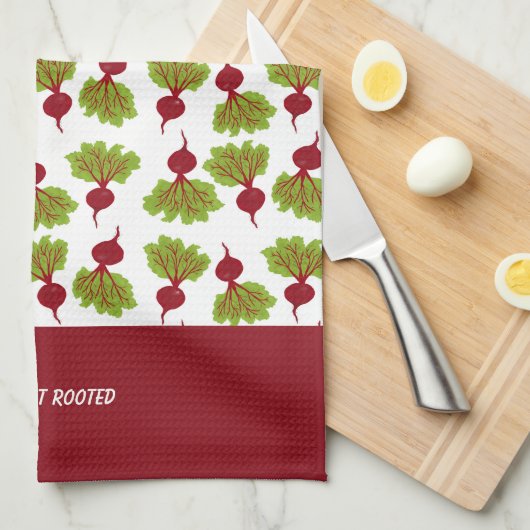 Fresh Beet Collection White キッチンタオル (四つ折り)