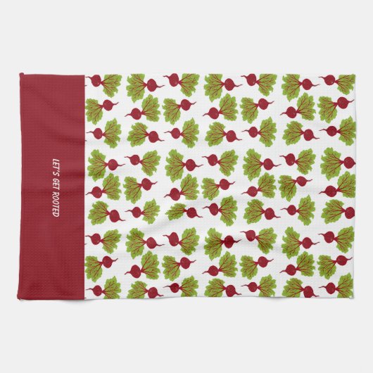 Fresh Beet Collection White キッチンタオル (横)