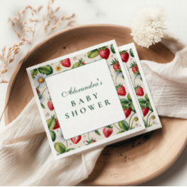 Fresh Berry Gingham Baby Shower スタンダードカクテルナプキン