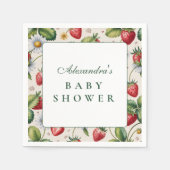 Fresh Berry Gingham Baby Shower スタンダードカクテルナプキン (正面)