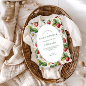 Fresh Berry Gingham Baby Shower 招待状