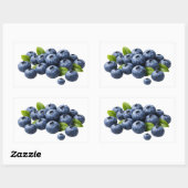 Fresh Blueberries with Leaves Sticker 長方形シール (シート)