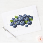 Fresh Blueberries with Leaves Sticker 長方形シール (封筒)