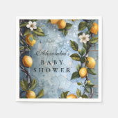 Fresh Botanical Lemon Baby Shower スタンダードカクテルナプキン (正面)