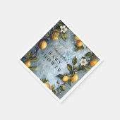 Fresh Botanical Lemon Baby Shower スタンダードカクテルナプキン (角)