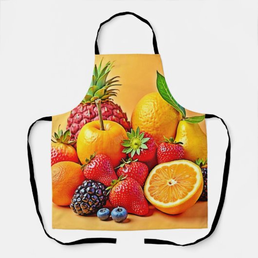 Fresh Bounty: Vibrant Fruit Harvest Design  エプロン (正面)