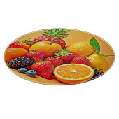 Fresh Bounty: Vibrant Fruit Harvest Design  カッティングボード (角)