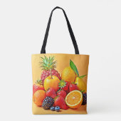 Fresh Bounty: Vibrant Fruit Harvest Design  トートバッグ (裏面)