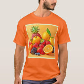 Fresh Bounty: Vibrant Fruit Harvest Design  Tシャツ (正面)