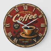 Fresh Brewed Coffee ラージ壁時計 (正面)