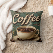 Fresh Brewed Coffee Rustic Farmhouse クッション (ブランケット)