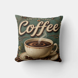 Fresh Brewed Coffee Rustic Farmhouse クッション