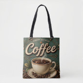 Fresh Brewed Coffee Rustic Farmhouse トートバッグ (正面)