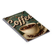 Fresh Brewed Coffee Rustic Farmhouse ノートブック (右側)