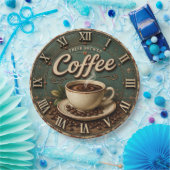 Fresh Brewed Coffee Rustic Farmhouse ペーパープレート (パーティー)