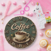 Fresh Brewed Coffee Rustic Farmhouse ペーパープレート (パーティー)