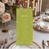 Fresh Bright Lime Green Drawn Floral Bloom Wedding メニュー