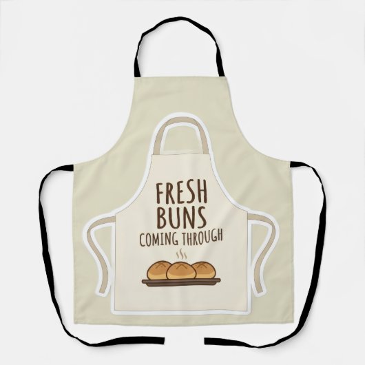 Fresh Buns Coming Through Funny Bakery Apron エプロン (正面)
