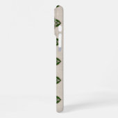 Fresh Chic Green Blue Portuguese Tiles Monogram  iPhoneケース (左側面)